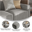 Contemporary Modular Sectional Sofa Right Side Chair with Armrest - Gray Fabric