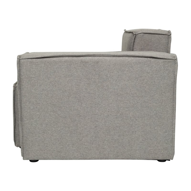 Contemporary Modular Sectional Sofa Right Side Chair with Armrest - Gray Fabric