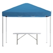 10' x 10' Blue Pop Up Canopy Tent and 6 Ft. Bi-Fold Table with Carrying Handle