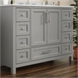 48 Inch Bathroom Vanity with Sink Storage Cabinet and 9 Drawers in Gray