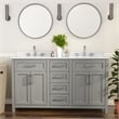 60 Inch Bathroom Vanity with 2 Sinks 2 Storage Cabinets and 6 Drawers in Gray