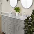 60 Inch Bathroom Vanity with 2 Sinks 2 Storage Cabinets and 6 Drawers in Gray