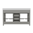 60 Inch Bathroom Vanity with 2 Sinks 2 Storage Cabinets and 6 Drawers in Gray