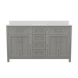 60 Inch Bathroom Vanity with 2 Sinks 2 Storage Cabinets and 6 Drawers in Gray