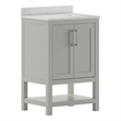 24 Inch Bathroom Vanity with Undermount Sink and Open Storage Shelf in Gray
