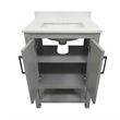 24 Inch Bathroom Vanity with Undermount Sink and Open Storage Shelf in Gray