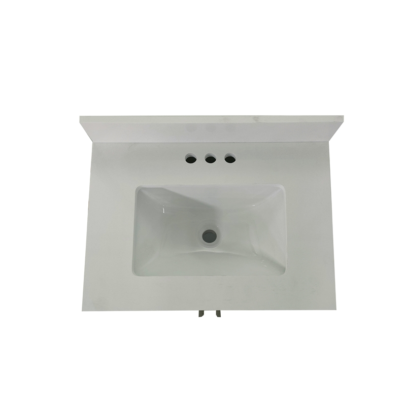 24 Inch Bathroom Vanity with Undermount Sink and Open Storage Shelf in Gray