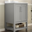 24 Inch Bathroom Vanity with Undermount Sink and Open Storage Shelf in Gray