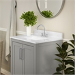 24 Inch Bathroom Vanity with Undermount Sink and Open Storage Shelf in Gray