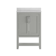 24 Inch Bathroom Vanity with Undermount Sink and Open Storage Shelf in Gray