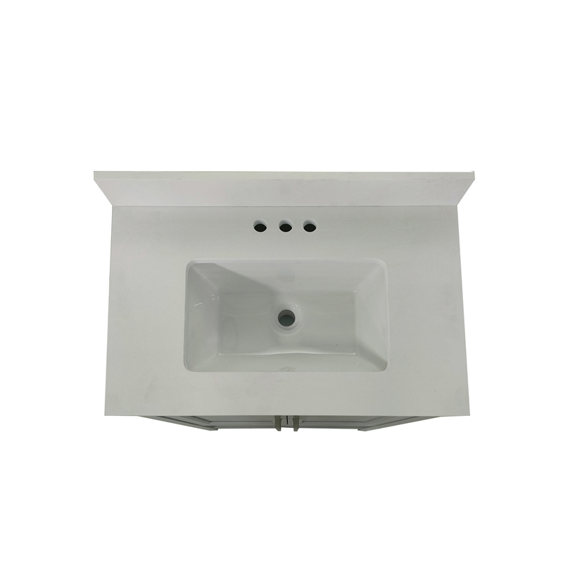 30 Inch Bathroom Vanity with Undermount Sink and Open Storage Shelf in Gray