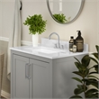 30 Inch Bathroom Vanity with Undermount Sink and Open Storage Shelf in Gray