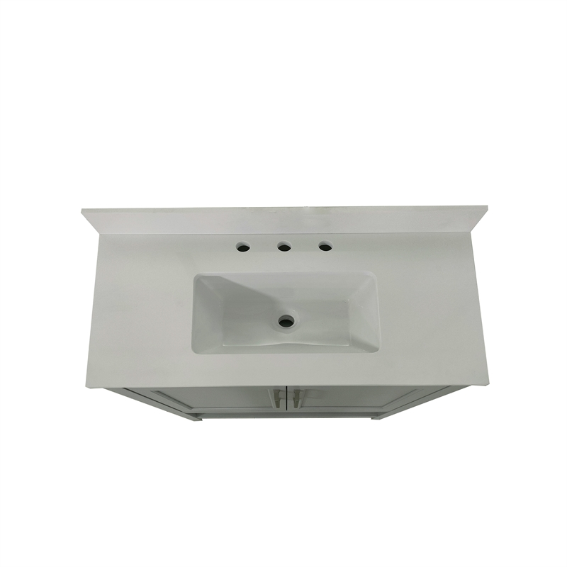 36 Inch Bathroom Vanity with Undermount Sink and Open Storage Shelf in Gray