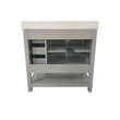 36 Inch Bathroom Vanity with Sink Open Storage and Storage Drawers in Gray