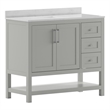 42 Inch Bathroom Vanity with Sink Open Storage and Storage Drawers in Gray