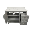 42 Inch Bathroom Vanity with Sink Open Storage and Storage Drawers in Gray