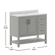42 Inch Bathroom Vanity with Sink Open Storage and Storage Drawers in Gray