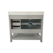 42 Inch Bathroom Vanity with Sink Open Storage and Storage Drawers in Gray