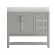 42 Inch Bathroom Vanity with Sink Open Storage and Storage Drawers in Gray