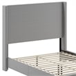 Queen Size Upholstered Platform Bed with Channel Stitched Headboard in Gray