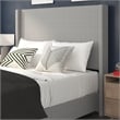 Queen Size Upholstered Platform Bed with Channel Stitched Headboard in Gray