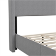 Twin Size Upholstered Platform Bed with Channel Stitched Headboard in Gray