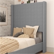 Twin Size Upholstered Platform Bed with Channel Stitched Headboard in Gray