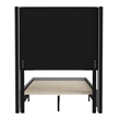 Twin Size Upholstered Platform Bed with Channel Stitched Headboard in Gray