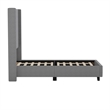Twin Size Upholstered Platform Bed with Channel Stitched Headboard in Gray
