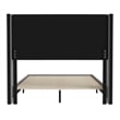 Full Size Upholstered Platform Bed with Wingback Headboard-Gray Faux Linen