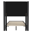 Twin Size Upholstered Platform Bed with Wingback Headboard-Gray Faux Linen