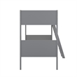 Twin Over Twin Convertible Slatted Solid Wood Bunk Bed Frame for Kids in Gray