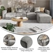 Contemporary 5 Piece Modular Sectional Sofa with Ottoman in Gray Fabric
