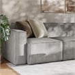 Contemporary 5 Piece Modular Sectional Sofa with Ottoman in Gray Fabric