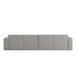 Contemporary 5 Piece Modular Sectional Sofa with Ottoman in Gray Fabric