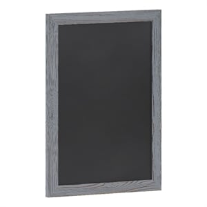 18&quot x 24&quot Wall Mounted Magnetic Chalkboard with Wooden Frame - Rustic Gray