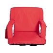 Backpack Reclining Padded Stadium Chairs with Armrests & Storge Pockets in Red