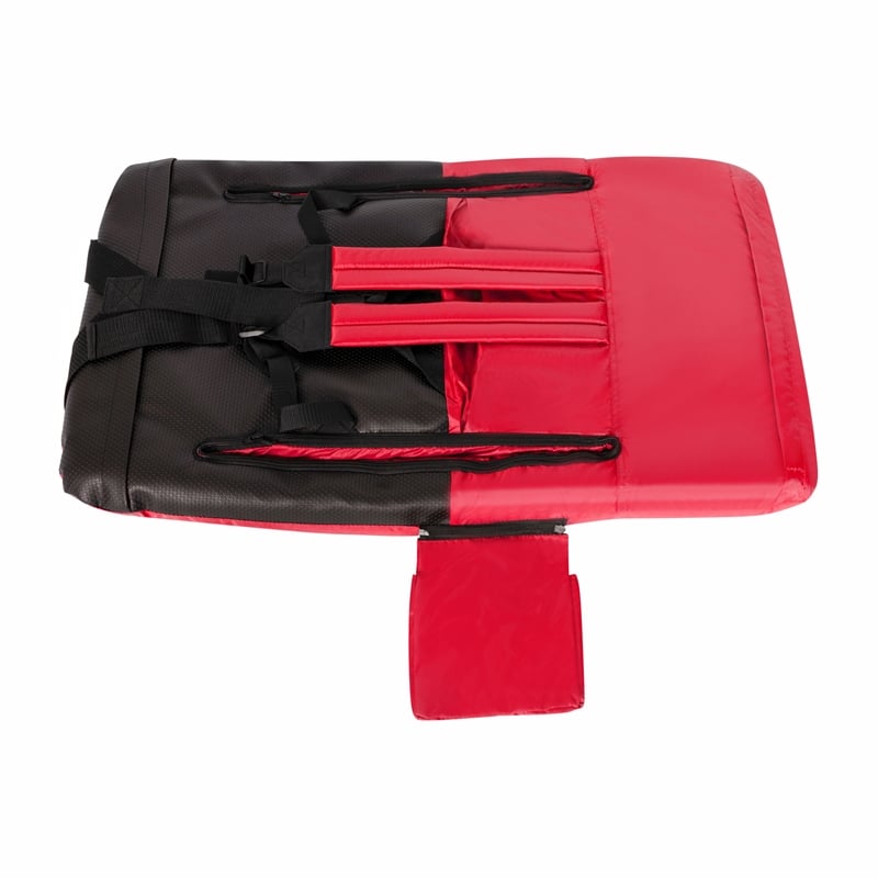 Backpack Reclining Padded Stadium Chairs with Armrests & Storge Pockets in Red