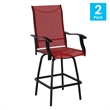 Outdoor Stool - 30 inch Patio Bar Stool / Garden Chair Red(Set of 2)