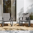 Set of 2 All Weather Flex Comfort Rocking Chairs with Metal Frames-Gray/Black