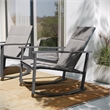 Set of 2 All Weather Flex Comfort Rocking Chairs with Metal Frames-Gray/Black