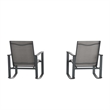 Set of 2 All Weather Flex Comfort Rocking Chairs with Metal Frames-Gray/Black