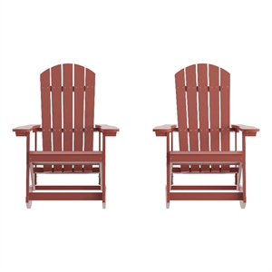 Adirondack Poly Resin Rocking Chairs for Indoor/Outdoor Use in White - 2 Pack