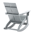 Modern 2-Slat Adirondack Poly Resin Rocking Chair for Indoor/Outdoor Use - Gray