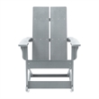 Modern 2-Slat Adirondack Poly Resin Rocking Chair for Indoor/Outdoor Use - Gray