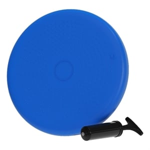 Commercial 13&quot Round Inflatable Wobble Cushion with Dual Sided Grips in Blue