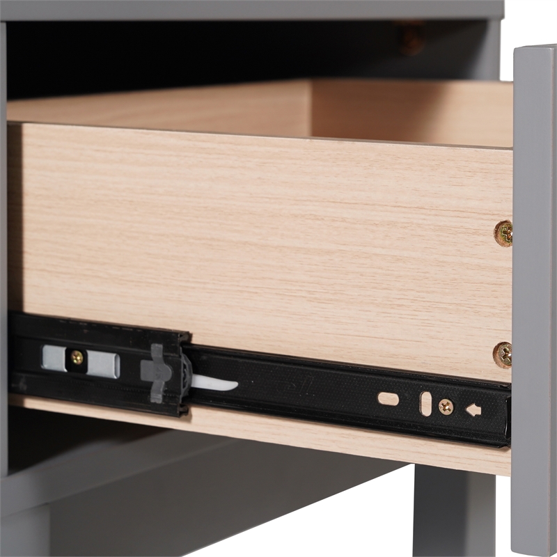 Wooden 3-Drawer Dresser with Smooth Bearing Slides for Kids Bedroom in Gray