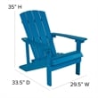 Star and Moon Fire Pit with Mesh Cover & 4 Blue Poly Resin Adirondack Chairs