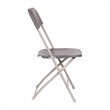 Spacious & Contoured Commercial Wide & Tall Gray Plastic Folding Chairs-4 Pack