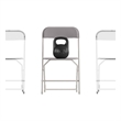 Spacious & Contoured Commercial Wide & Tall Gray Plastic Folding Chairs-4 Pack